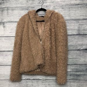 Tobi Jackets & Coats - Tobi Oversized Furry Cream/Beige ZIP Jacket Tobi Jackets & Coats - Tobi Oversized Furry Cream/Beige ZIP Jacket
